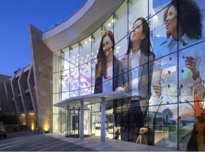 shopping mall glass wall